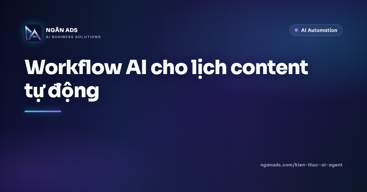 Workflow AI cho lịch content tự động | Ngân Ads