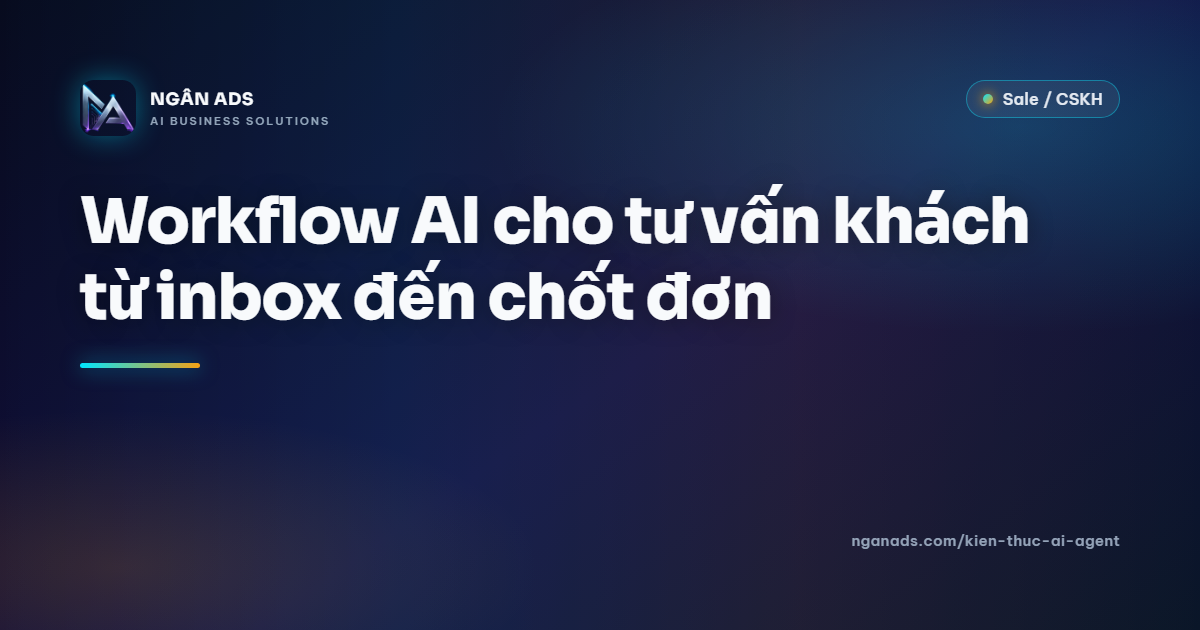 Workflow AI tư vấn khách inbox → chốt đơn | Ngân Ads