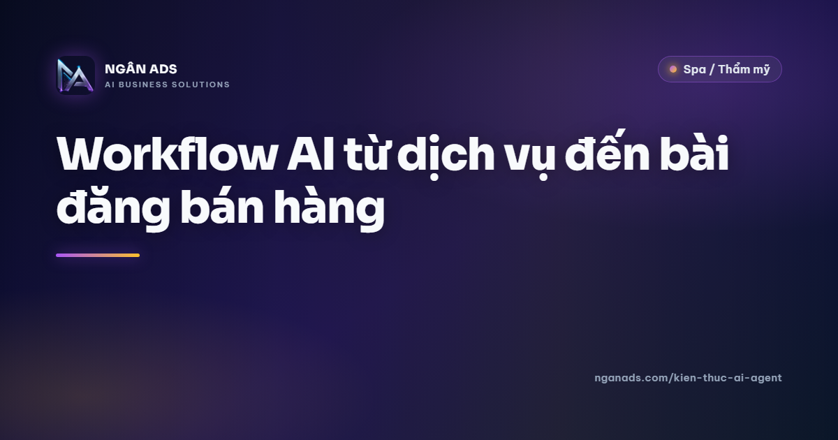 Workflow AI từ dịch vụ đến bài đăng bán hàng
