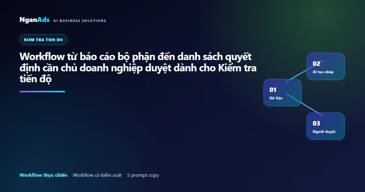Workflow từ báo cáo bộ phận đến danh sách quyết định cần …