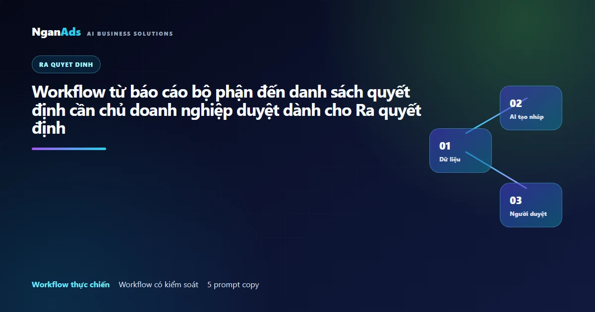 Workflow từ báo cáo bộ phận đến danh sách quyết định cần …