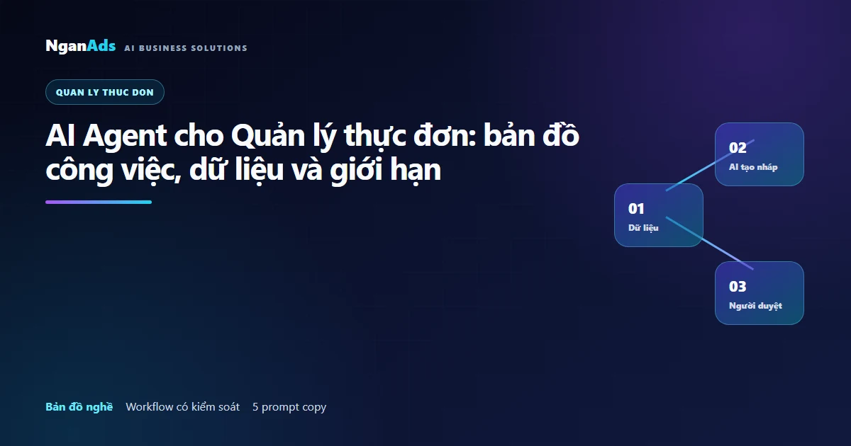 AI Agent cho Quản lý thực đơn: bản đồ công việc, dữ liệu …