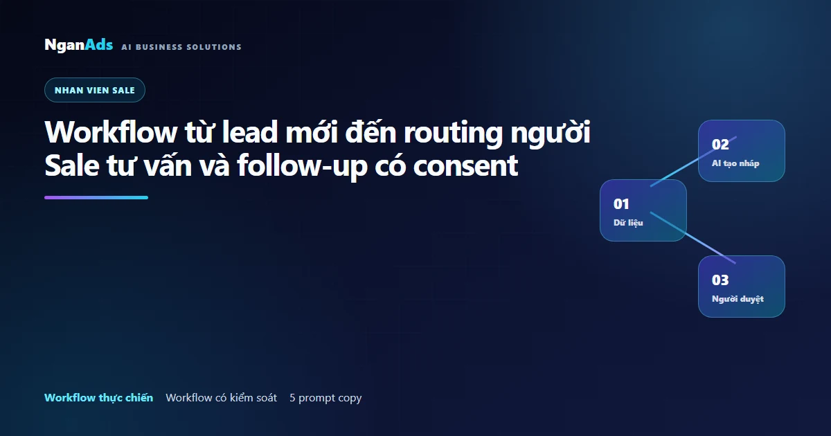 Workflow AI Sale: routing tư vấn và follow-up có consent